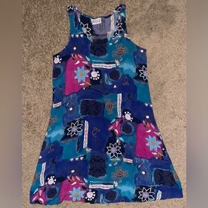 Vintage Mikaela New York Artsy Boho Patchwork Mini Tank Dress